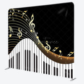 Aperturee - Aperturee Piano Keys Musical Party Square Tension Backdrop